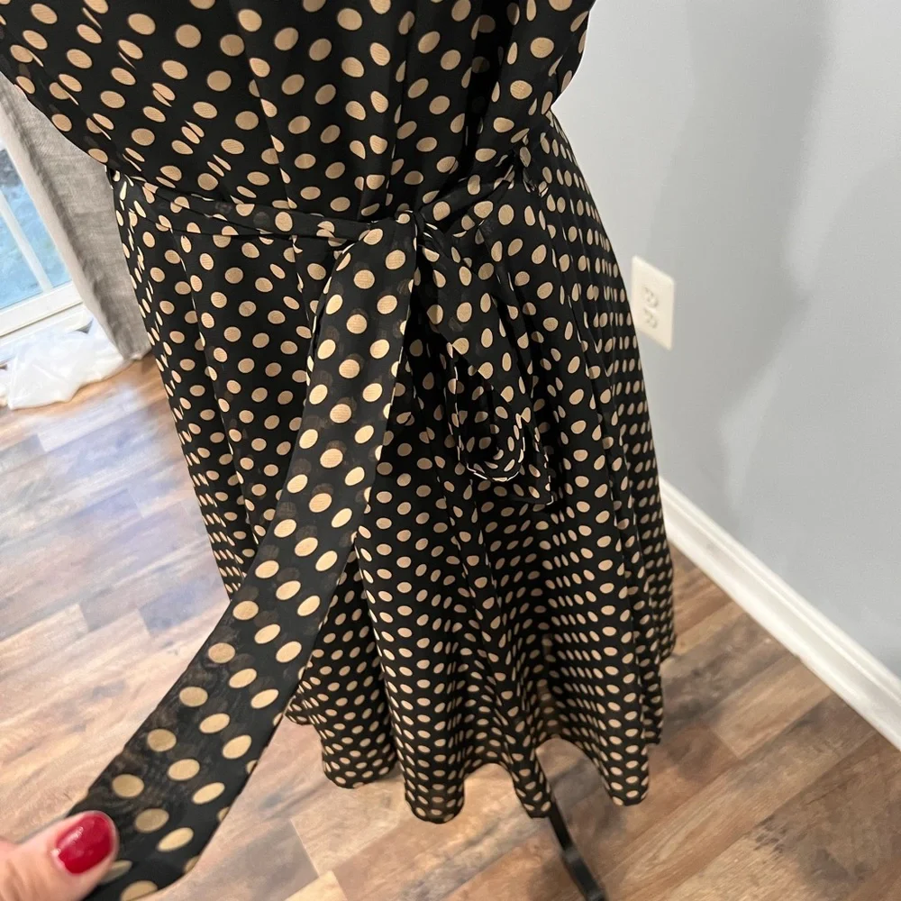 Elegant polka brown tone dots dress🤎 - Picture 3 of 6